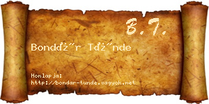 Bondár Tünde névjegykártya