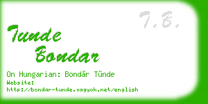 tunde bondar business card