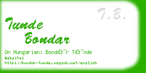 tunde bondar business card